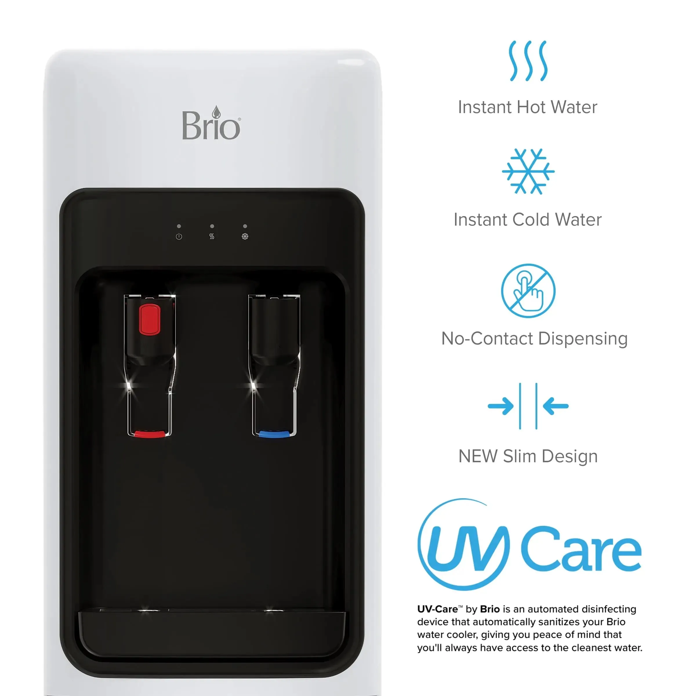 Brio Bottleless Water Dispenser CLPOU320WSLUV2P 2-Stage Filtration, Self-Cleaning, Actual Height 41"