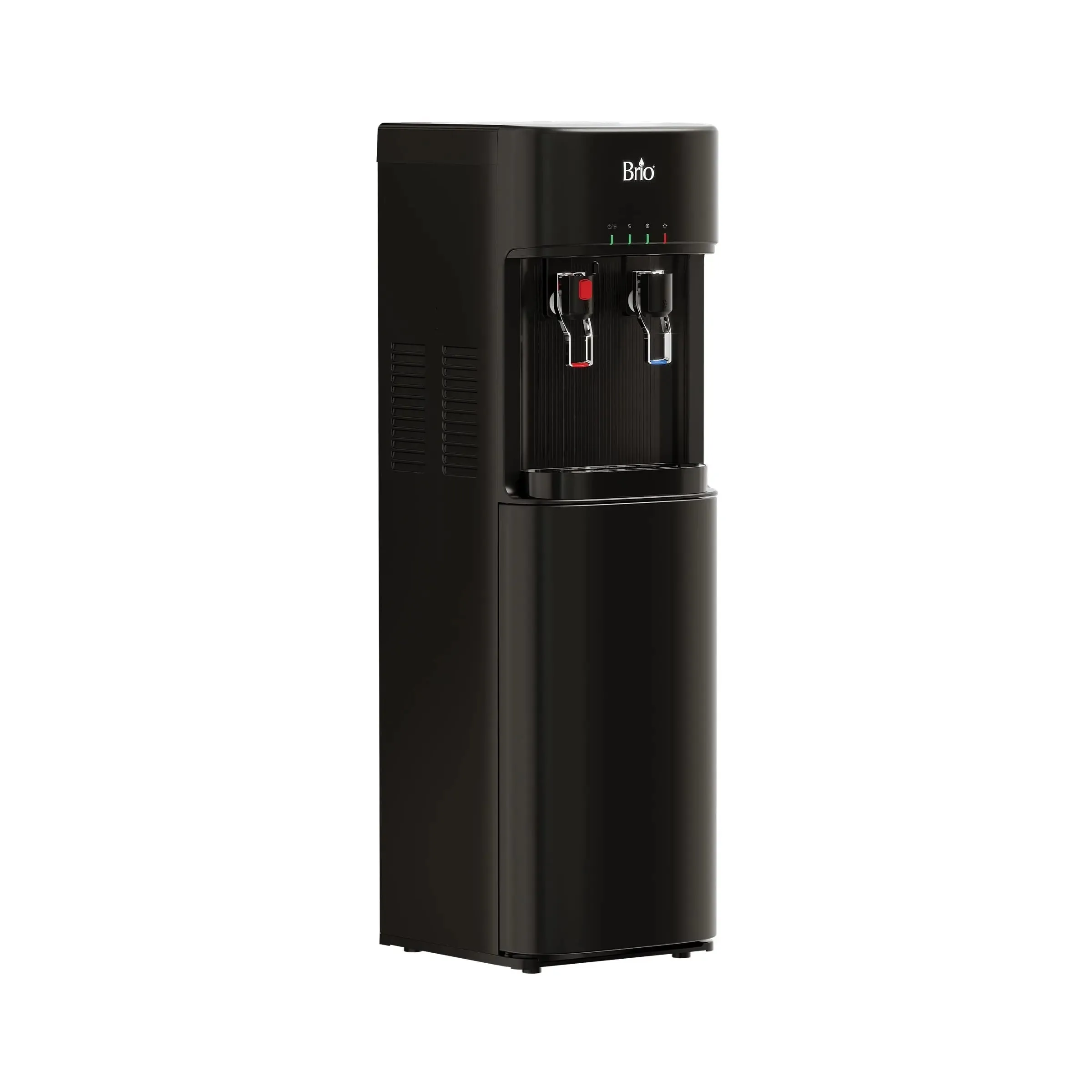 Brio Bottleless Water Dispenser with 3-Stage Filtration, Self-Cleaning, Paddle Dispensing, Hot & Cold, LED Indicator Lights, Black