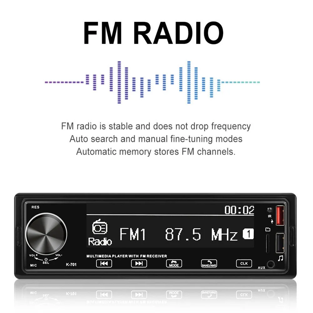 Car Mp3 Player K701 Bluetooth Iso Interface Hands-free Calling