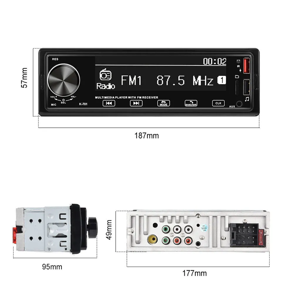Car Mp3 Player K701 Bluetooth Iso Interface Hands-free Calling