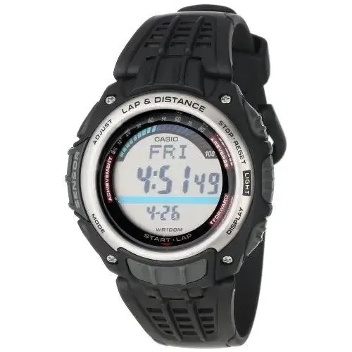 CASIO MEN'S PEDOMETER BLACK RESIN STRAP WATCH SGW200-1