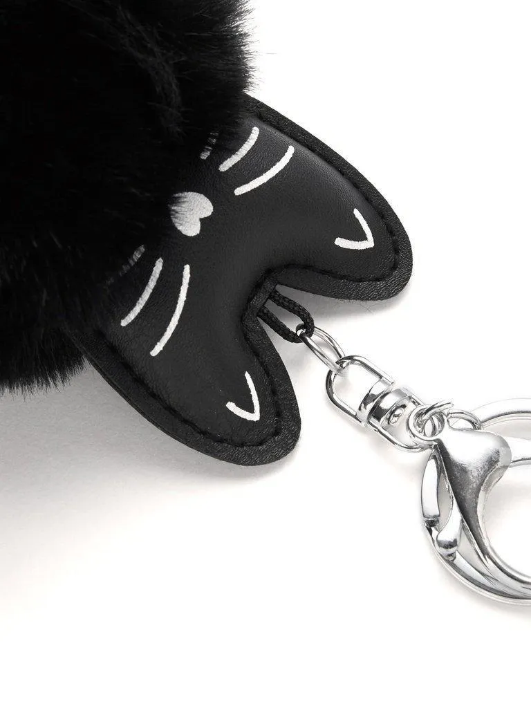 Cat Detail Pom Pom Keychain