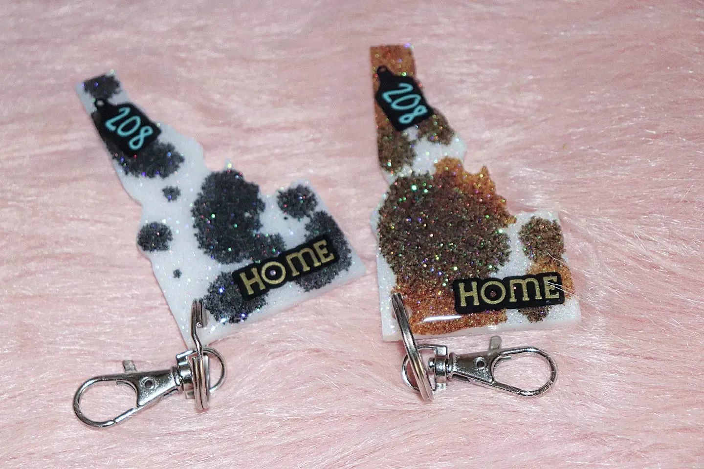 Cowhide Idaho Keychain