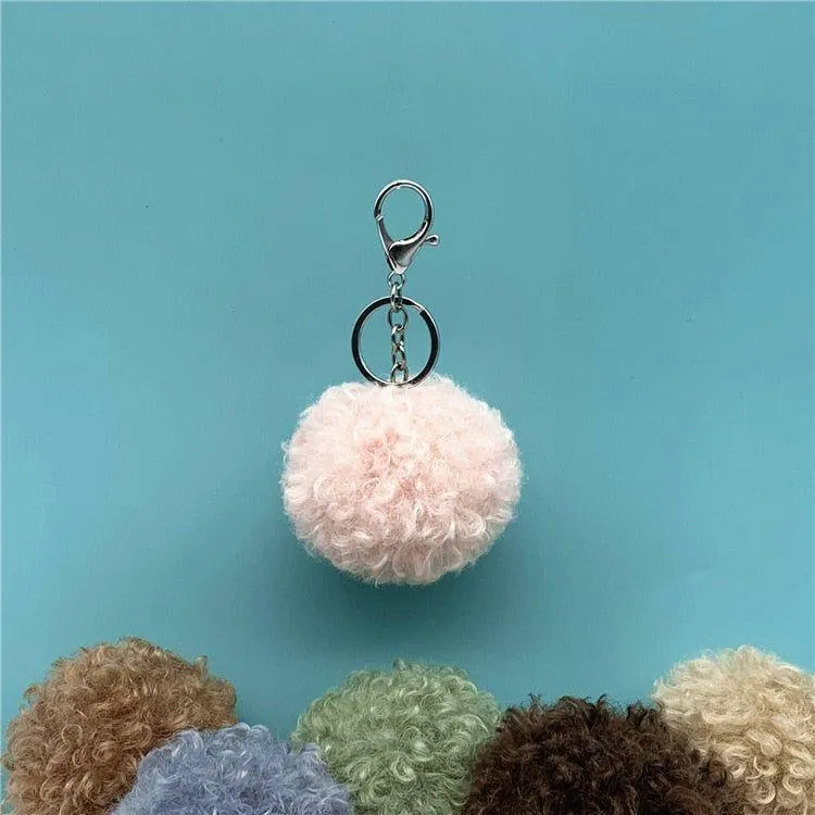 Curly cute Doll Unique Keychains - Plush Pom-Pom - k4212