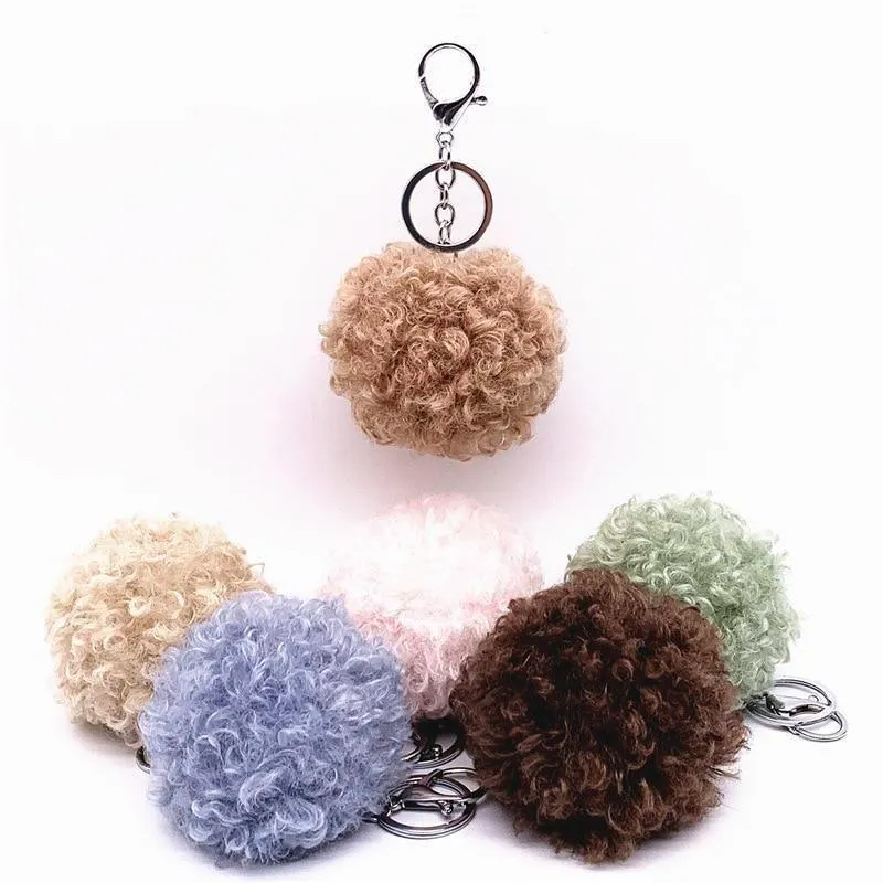 Curly cute Doll Unique Keychains - Plush Pom-Pom - k4212