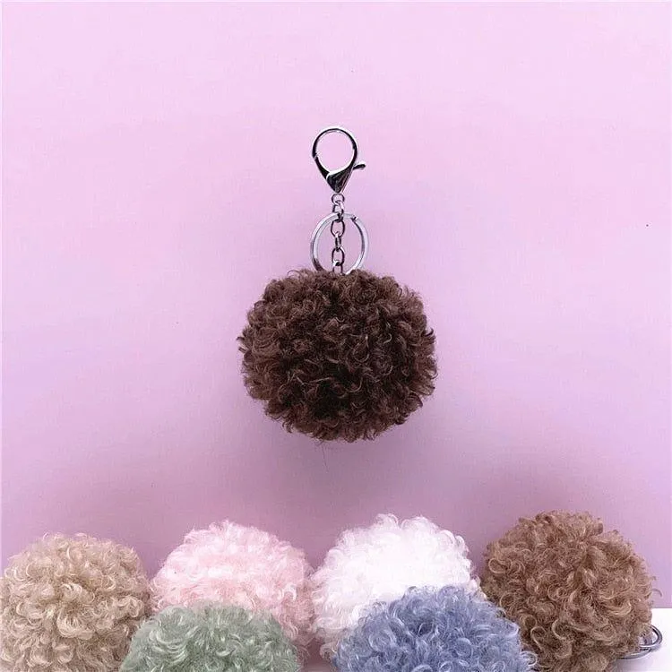 Curly cute Doll Unique Keychains - Plush Pom-Pom - k4212