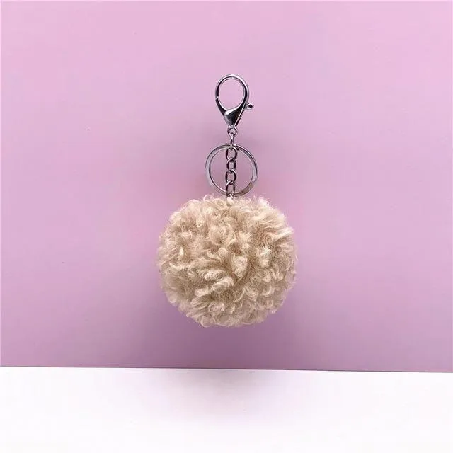Curly cute Doll Unique Keychains - Plush Pom-Pom - k4212
