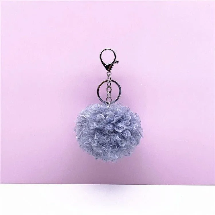 Curly cute Doll Unique Keychains - Plush Pom-Pom - k4212