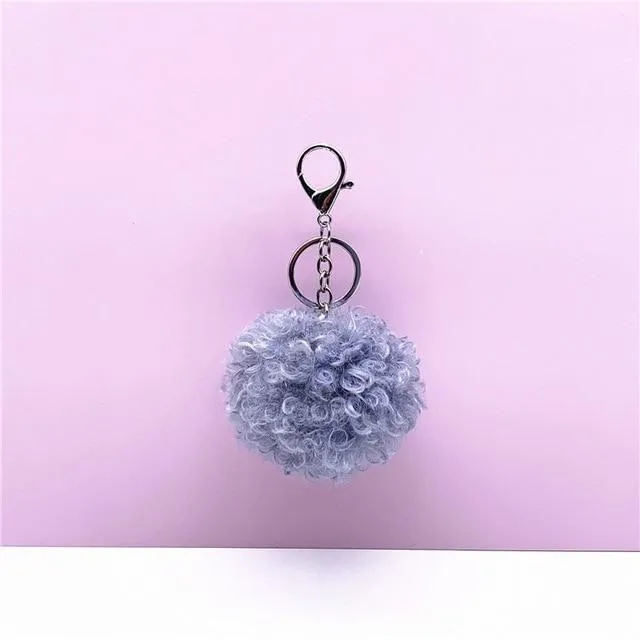 Curly cute Doll Unique Keychains - Plush Pom-Pom - k4212