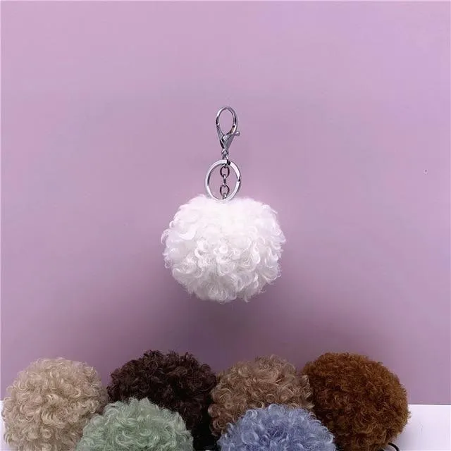 Curly cute Doll Unique Keychains - Plush Pom-Pom - k4212