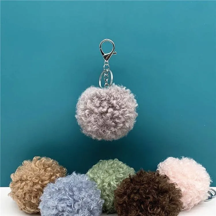Curly cute Doll Unique Keychains - Plush Pom-Pom - k4212