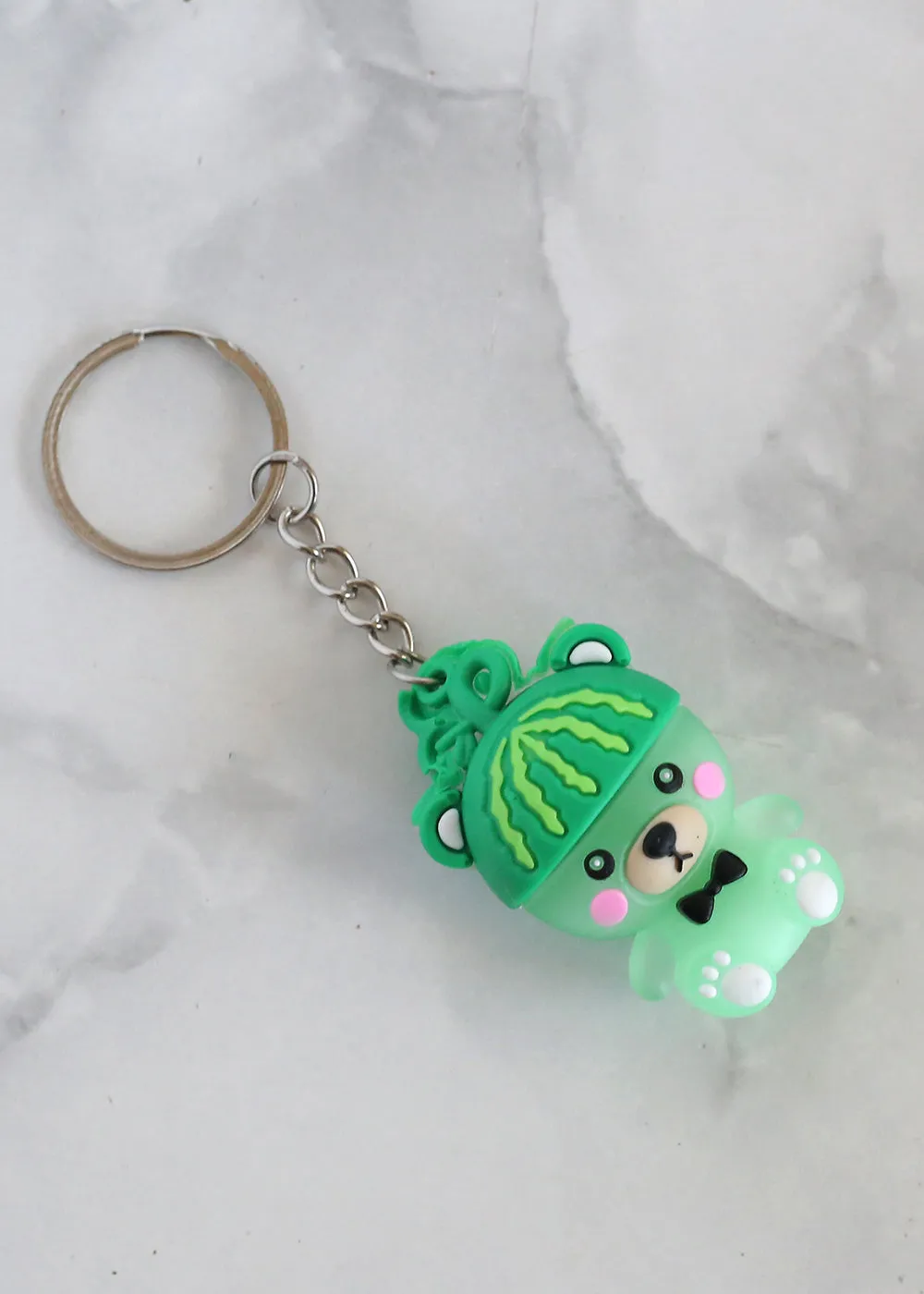 Cute Bear with Strawberry Top Keychain