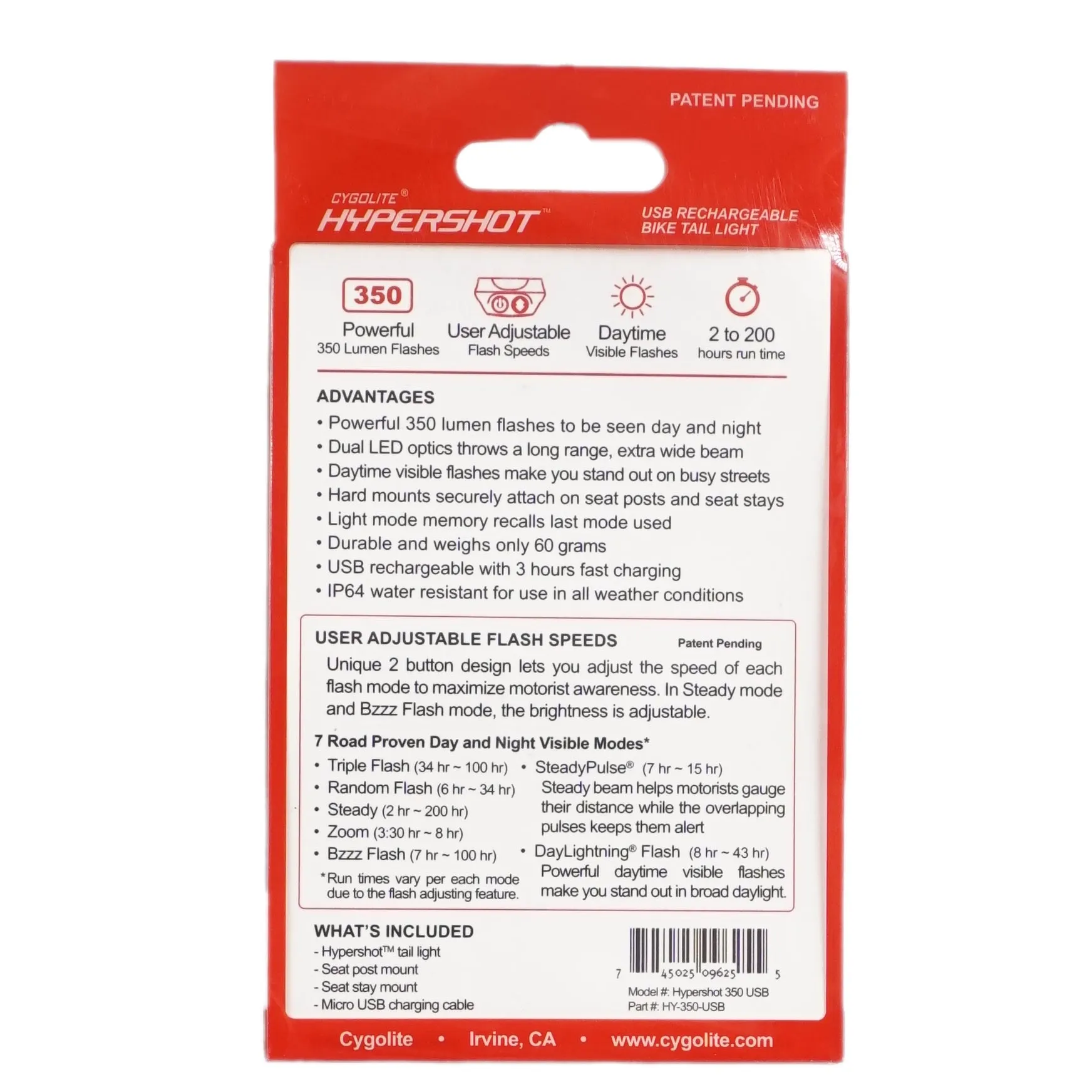 Cygolite Hypershot 350 Lumen USB Tail Light