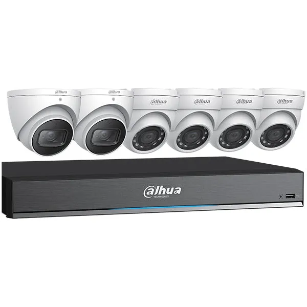 Dahua / HDCVI DVR Kit / 8 Channels / 4K Penta-brid DVR / 4 x 5MP,   2 x 8MP / 2.8mm lens / Mini Eyeball Cameras / DH-C788E63