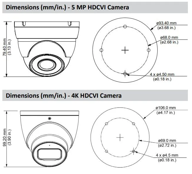 Dahua / HDCVI DVR Kit / 8 Channels / 4K Penta-brid DVR / 4 x 5MP,   2 x 8MP / 2.8mm lens / Mini Eyeball Cameras / DH-C788E63