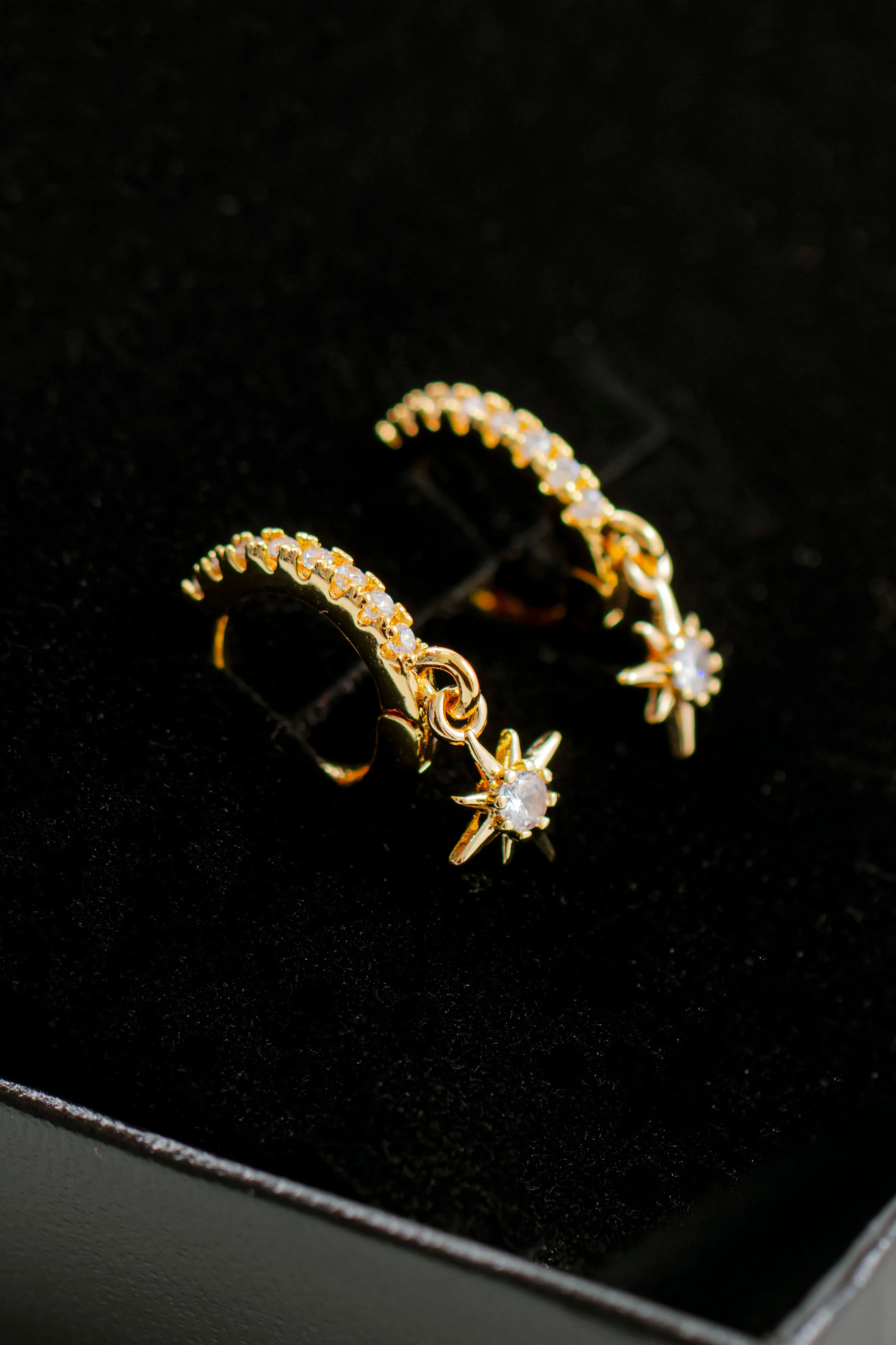 Diamanté Star Huggie Earrings