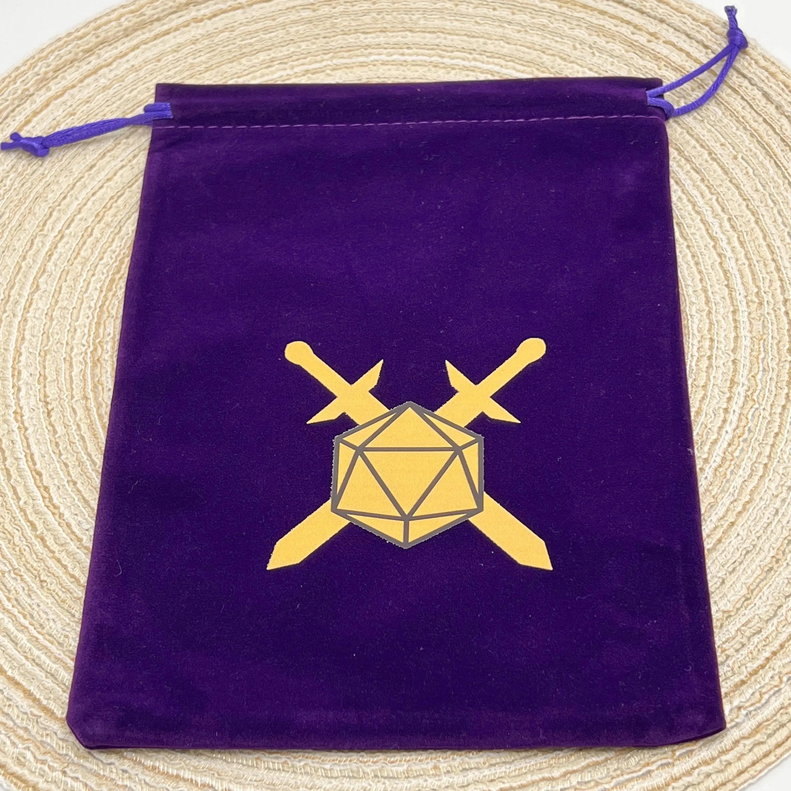 Dice Bag I D20 | Velvet Drawstring Pouch