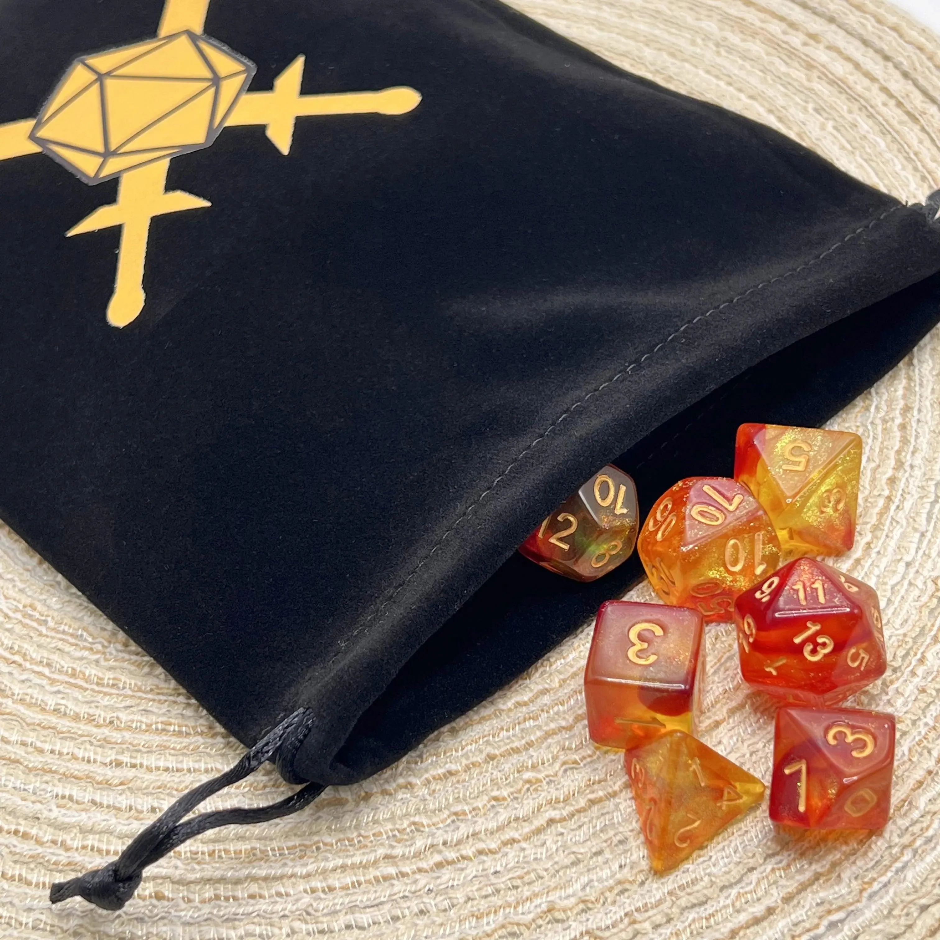 Dice Bag I D20 | Velvet Drawstring Pouch