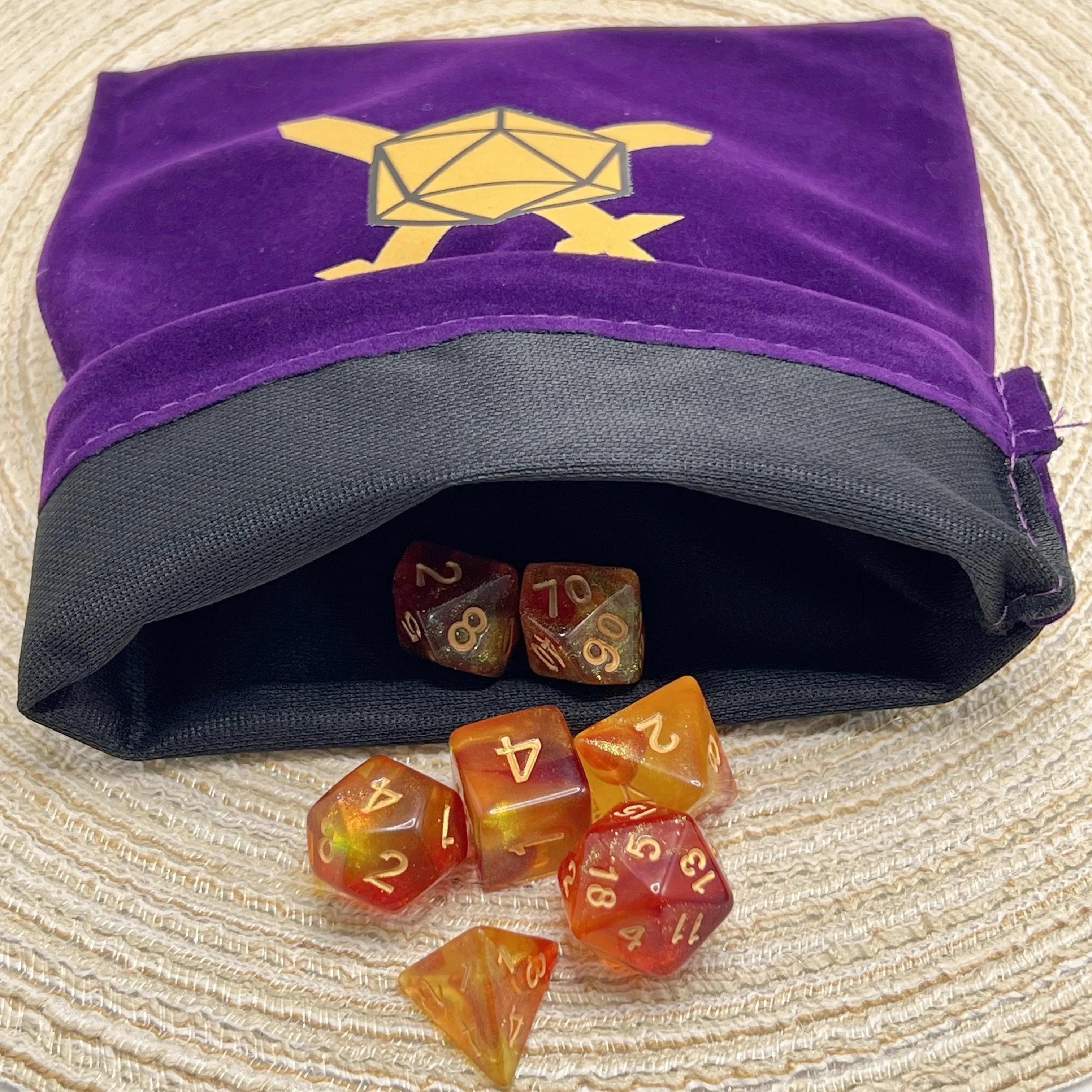 Dice Bag I D20 | Velvet Drawstring Pouch