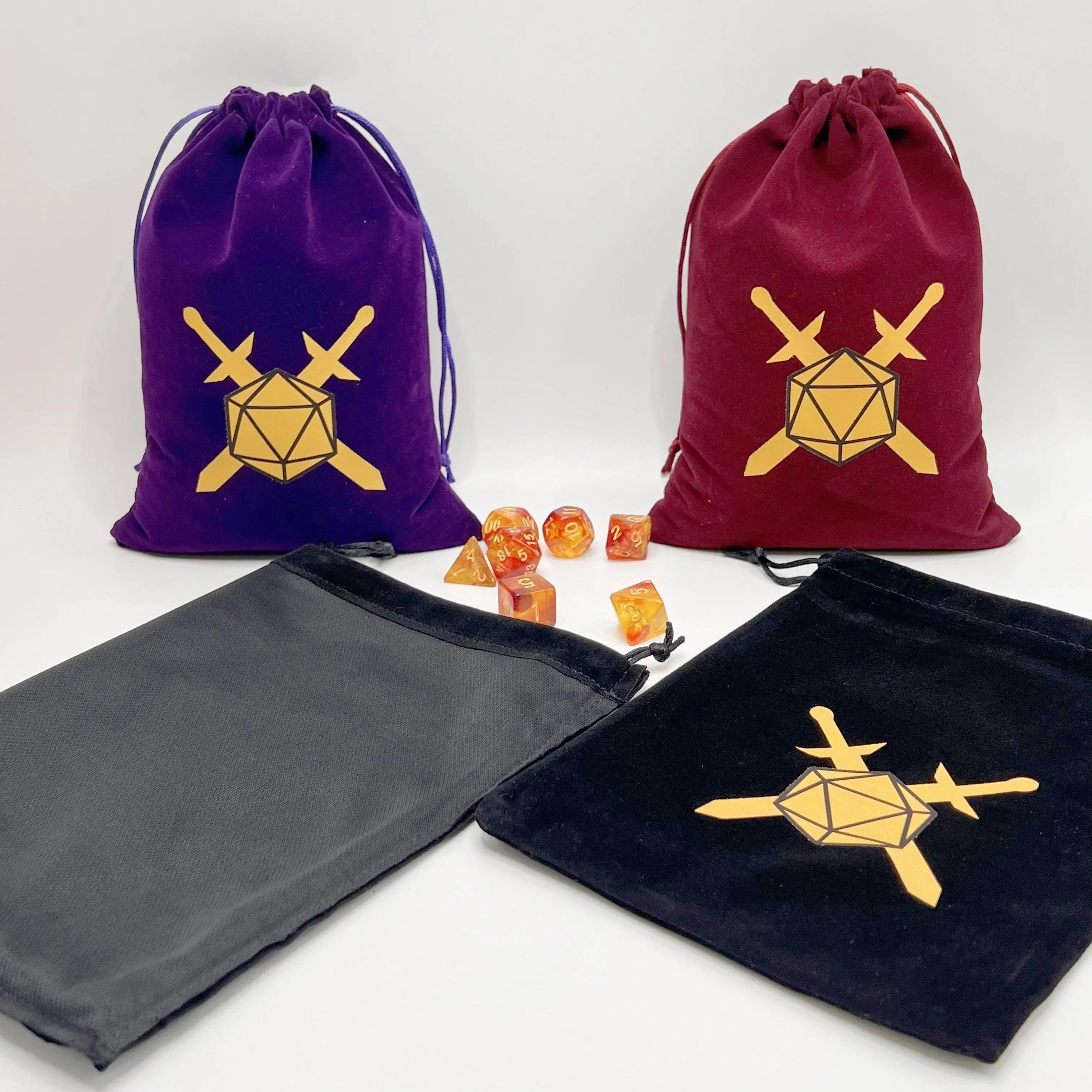 Dice Bag I D20 | Velvet Drawstring Pouch