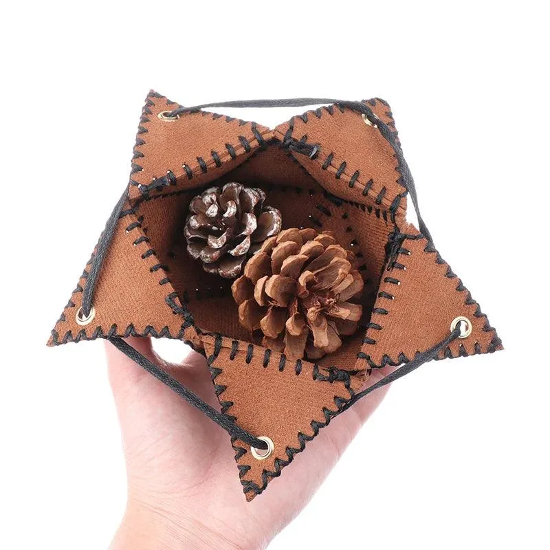 Dice Bag, Leather D20 Polygonal Pouch