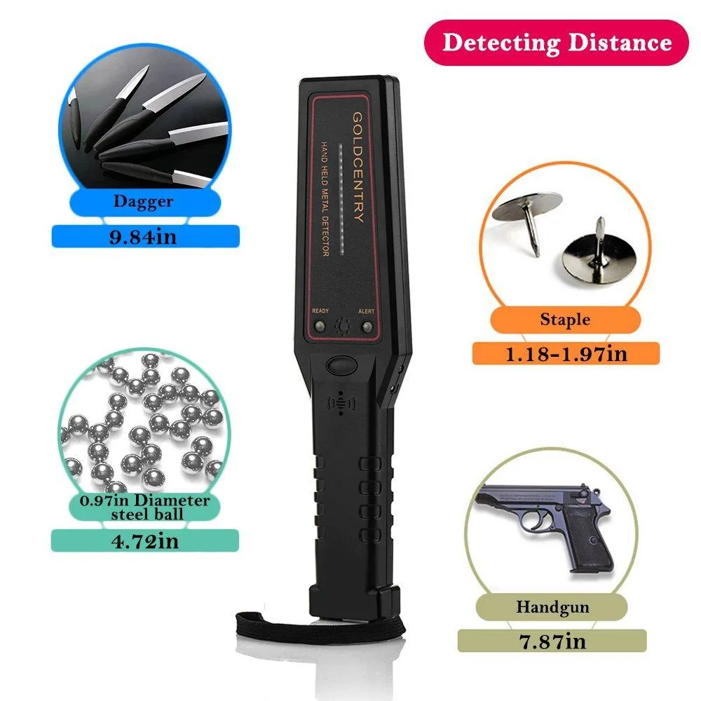 Dostyle Super Security Scanner, Hand Held Metal Detectors with 16 LED Metal Indicator lights and Adjustable Sensitivity