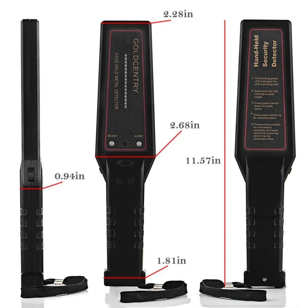 Dostyle Super Security Scanner, Hand Held Metal Detectors with 16 LED Metal Indicator lights and Adjustable Sensitivity