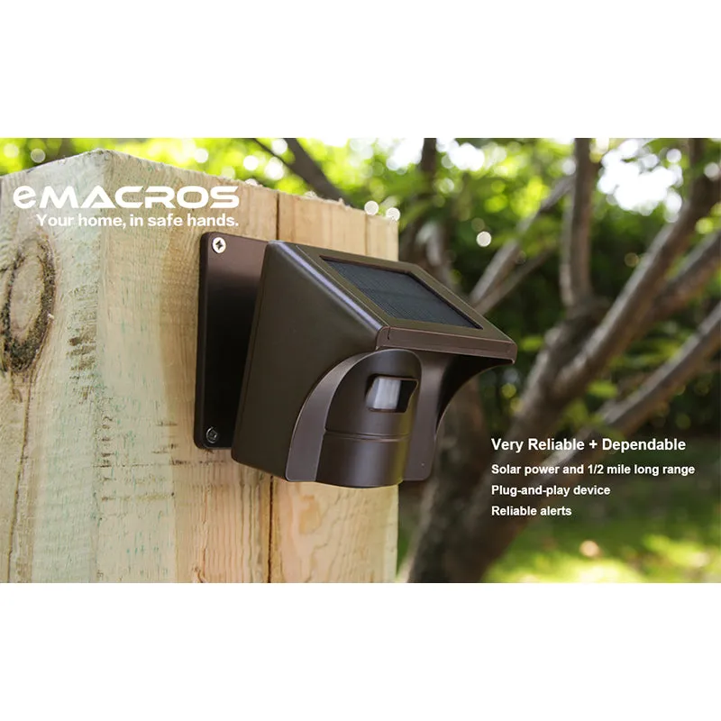 Driveway Alarm Solar Wireless Outdoor Weather Resistant Motion Sensor