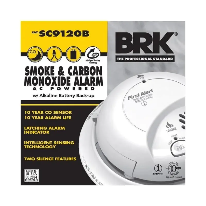 First Alert BRK SC9120B Smoke Carbon Monoxide Detector w/ Batt Backup