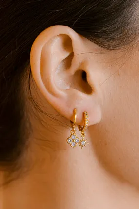 Flower Huggie Earrings | Gold