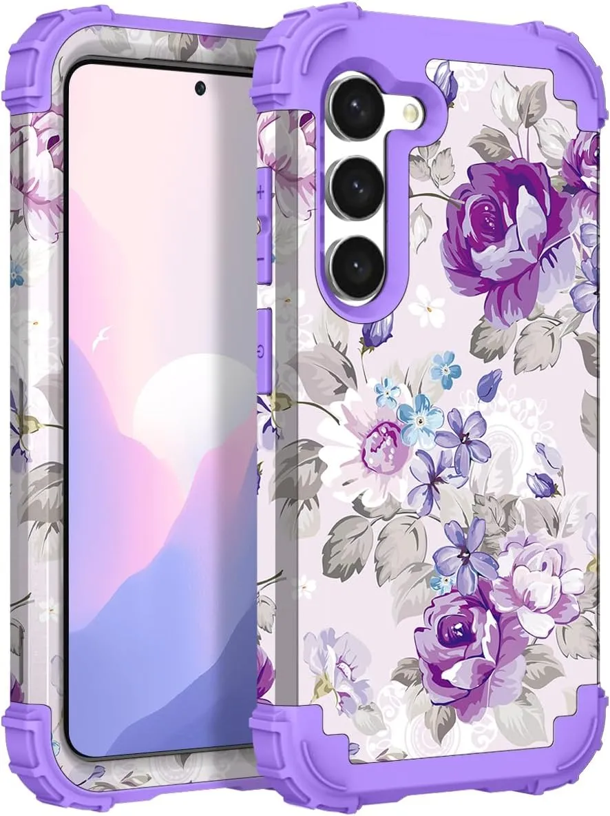 Galaxy S24 Rubber Bumper Hard Plastic Hybrid Protective Case