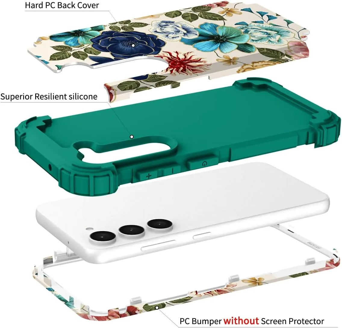 Galaxy S24 Rubber Bumper Hard Plastic Hybrid Protective Case