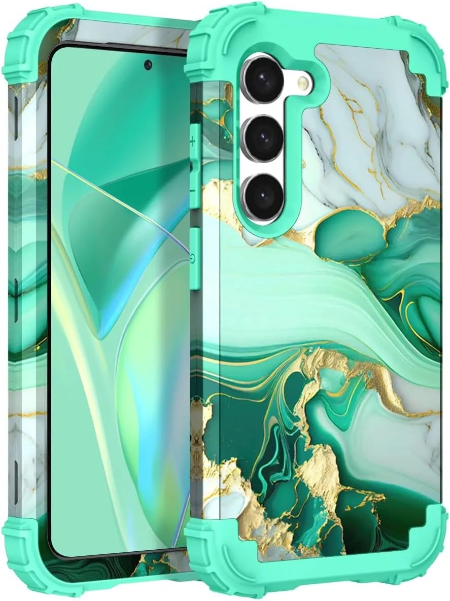 Galaxy S24 Rubber Bumper Hard Plastic Hybrid Protective Case