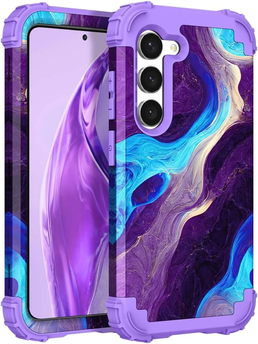 Galaxy S24 Rubber Bumper Hard Plastic Hybrid Protective Case