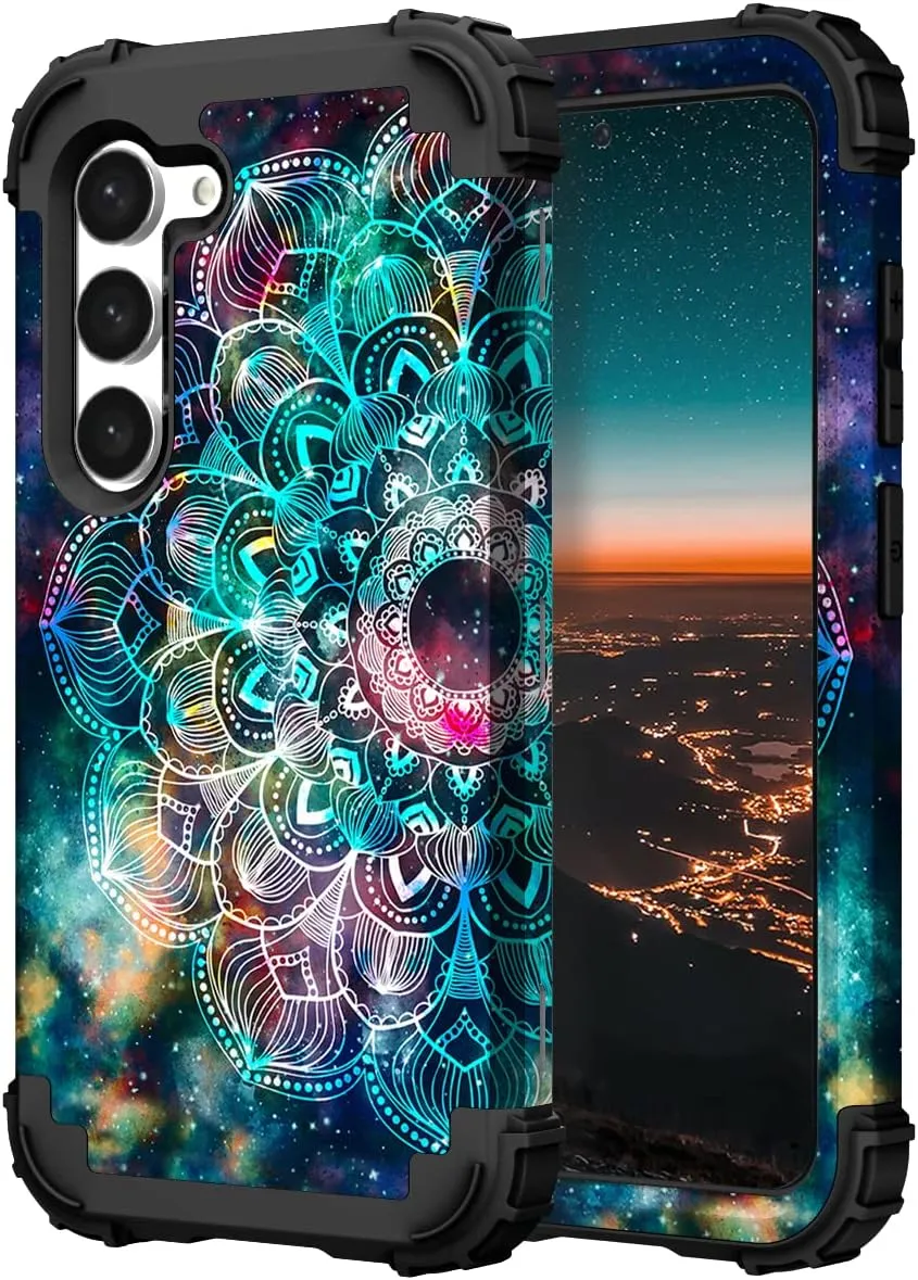 Galaxy S24 Rubber Bumper Hard Plastic Hybrid Protective Case