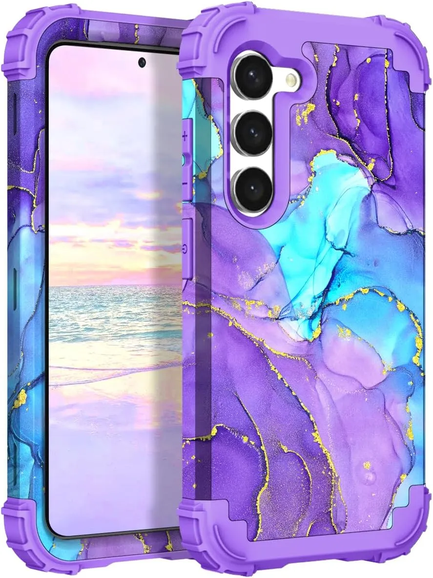 Galaxy S24 Rubber Bumper Hard Plastic Hybrid Protective Case