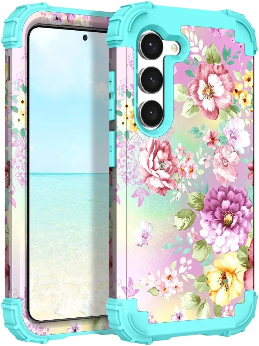 Galaxy S24 Rubber Bumper Hard Plastic Hybrid Protective Case