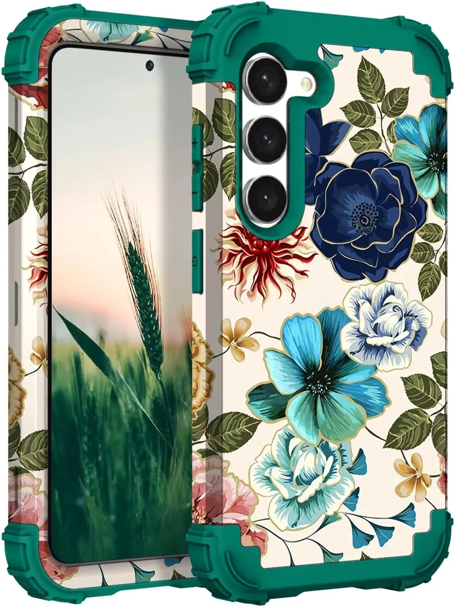 Galaxy S24 Rubber Bumper Hard Plastic Hybrid Protective Case