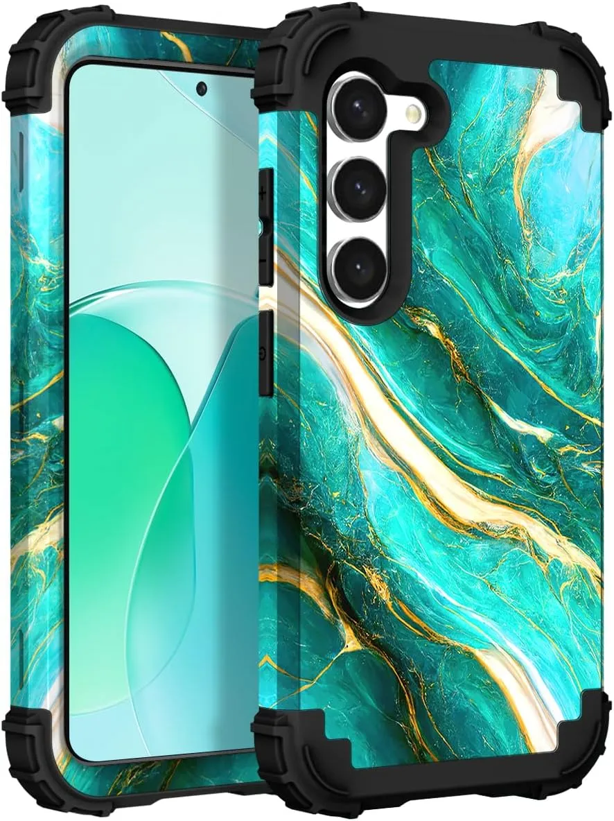 Galaxy S24 Rubber Bumper Hard Plastic Hybrid Protective Case