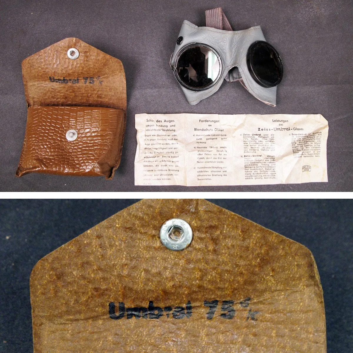 German WW2 Mountain & Motorized Troop Goggles: Carl Zeiss- Umbral