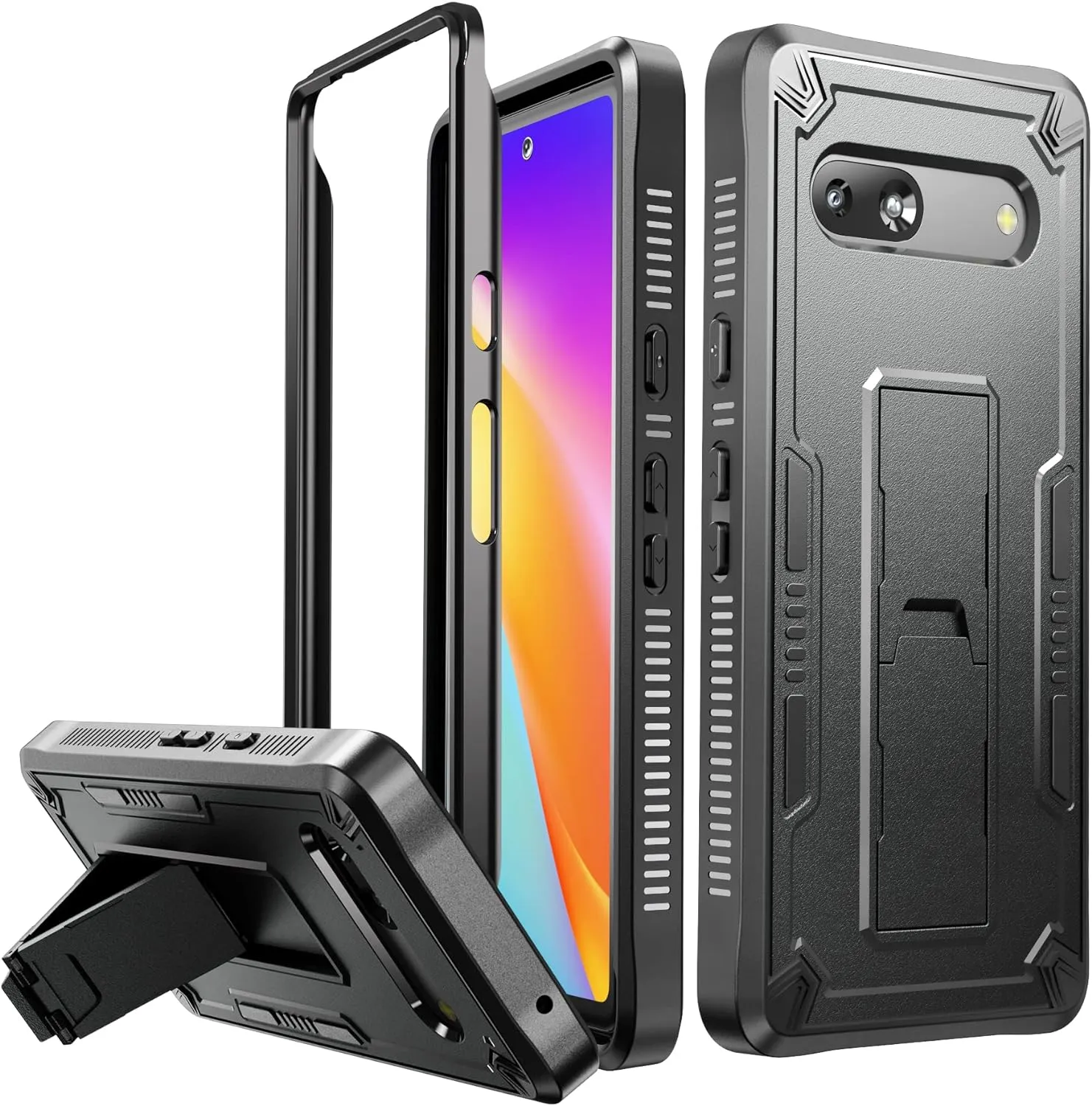 Google Pixel 6 Pro Case Kickstand Military Grade Shockproof Protective Cover Case