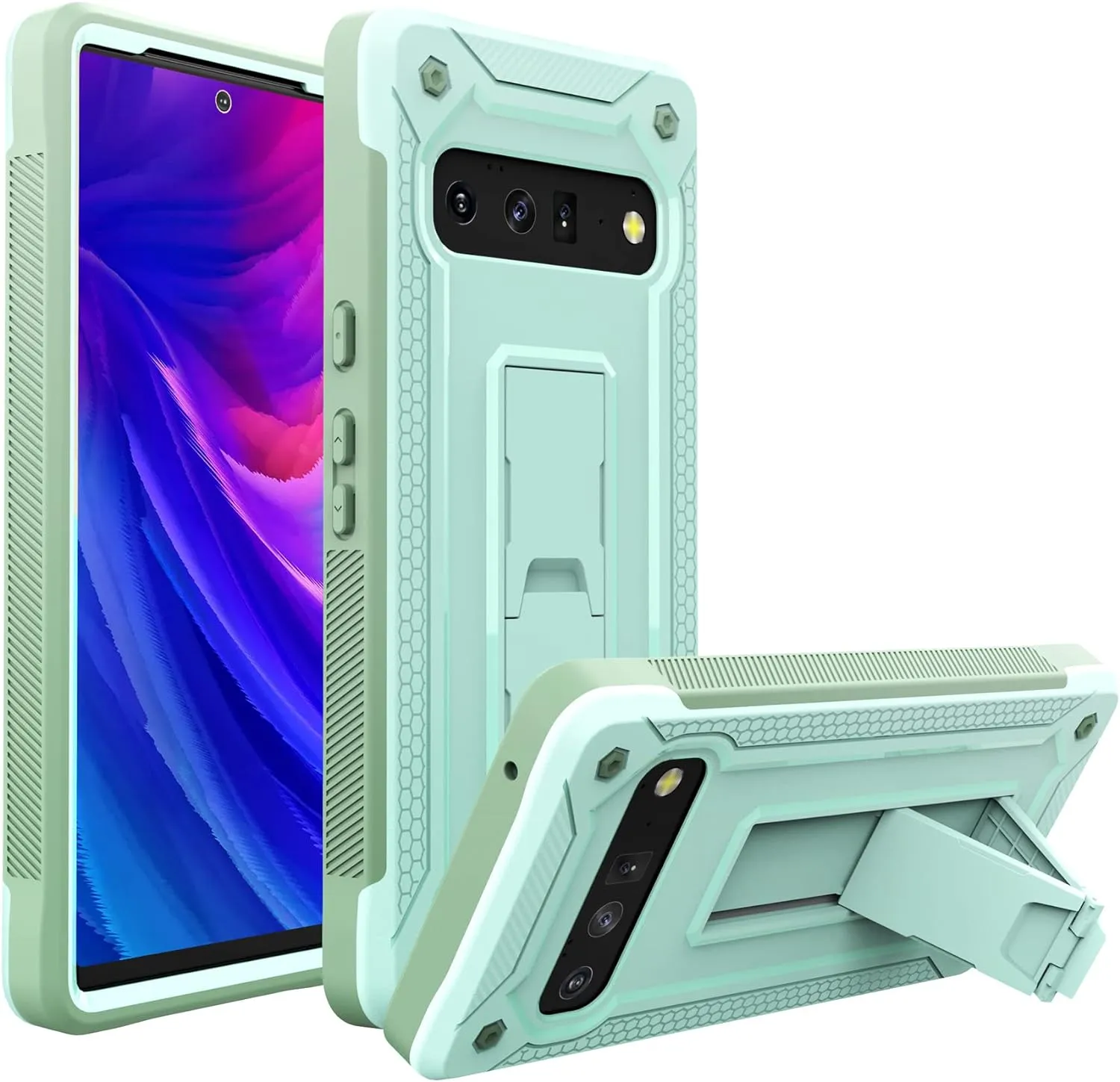 Google Pixel 6 Pro Case Kickstand Military Grade Shockproof Protective Cover Case