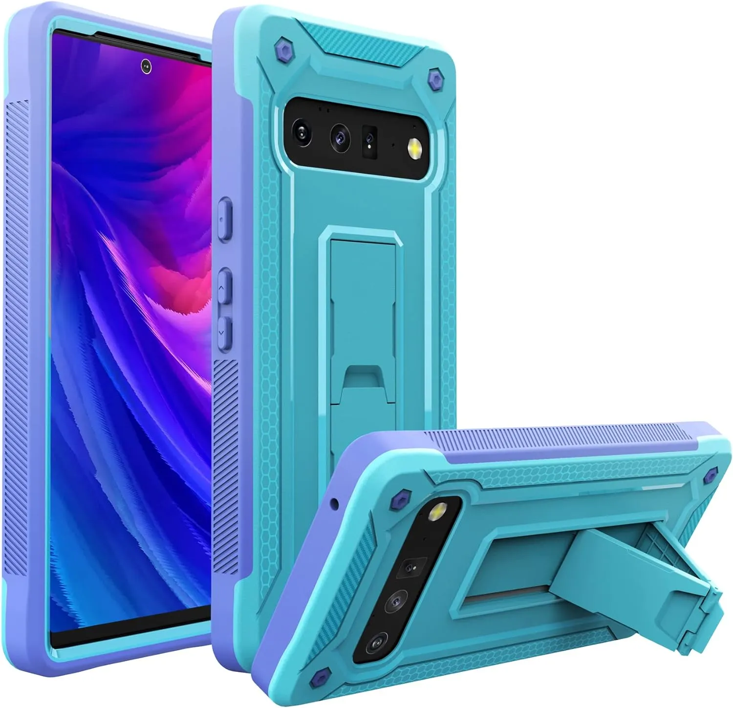 Google Pixel 6 Pro Case Kickstand Military Grade Shockproof Protective Cover Case