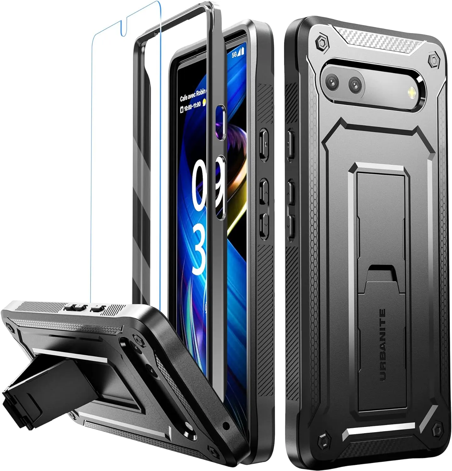 Google Pixel 6 Pro Case Kickstand Military Grade Shockproof Protective Cover Case
