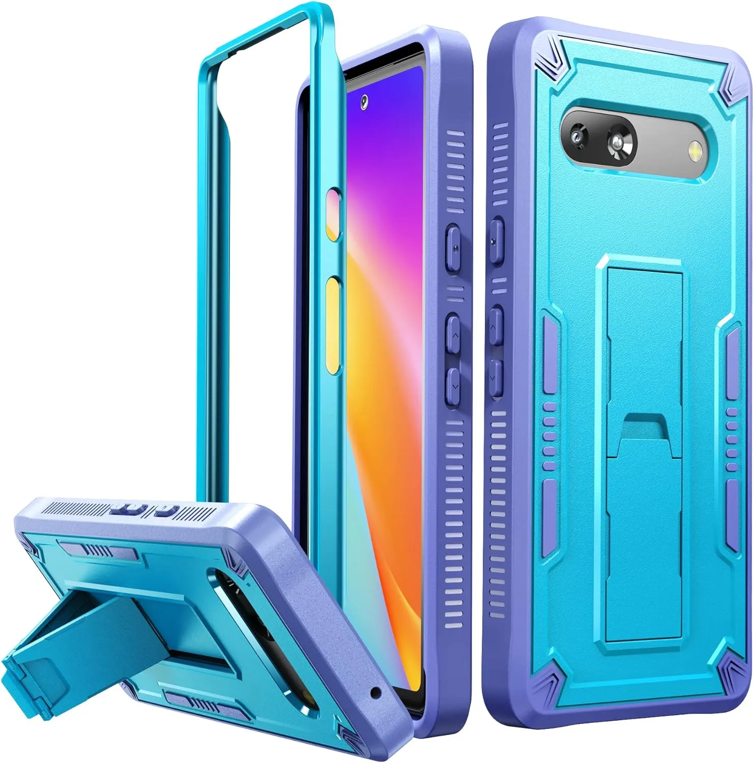 Google Pixel 6 Pro Case Kickstand Military Grade Shockproof Protective Cover Case