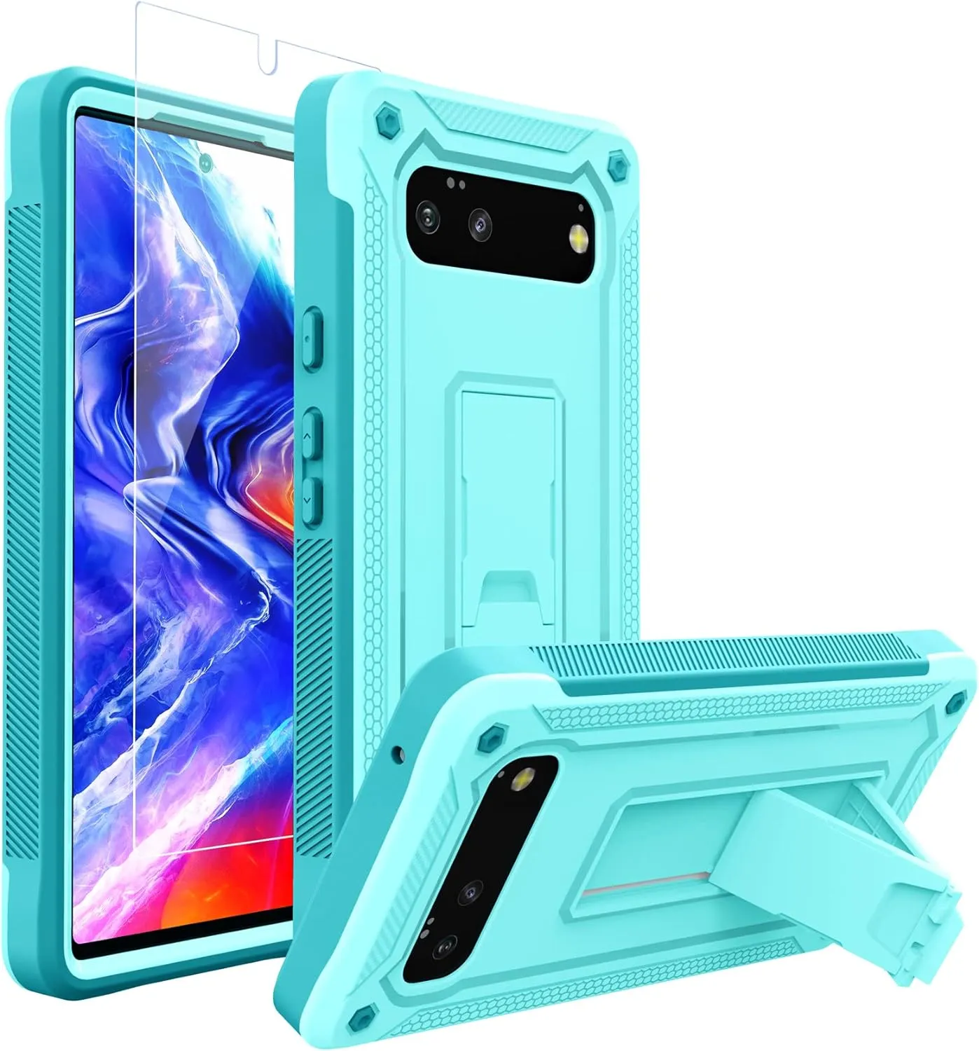 Google Pixel 6 Pro Case Kickstand Military Grade Shockproof Protective Cover Case