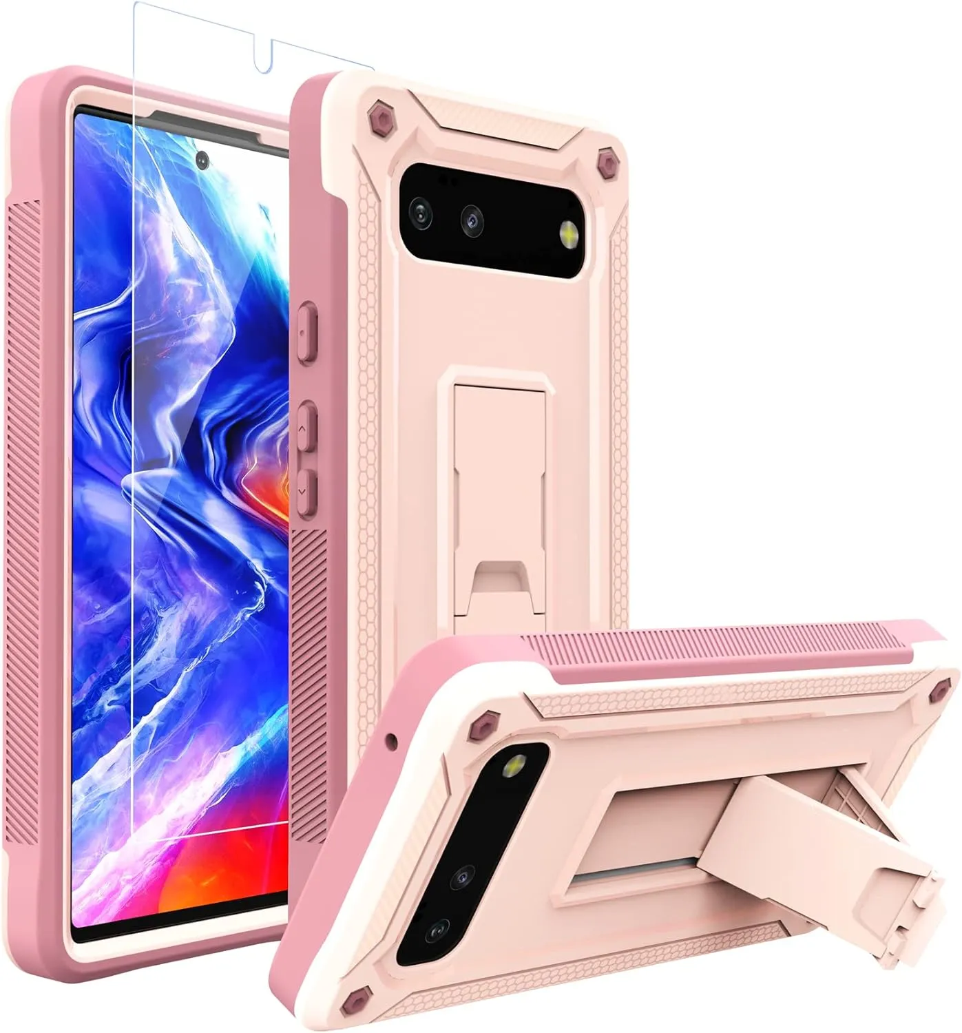 Google Pixel 6 Pro Case Kickstand Military Grade Shockproof Protective Cover Case