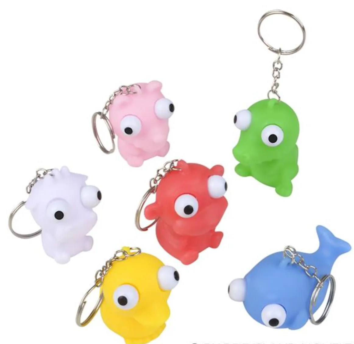 Googly-Eyed Animal Keychain (12/unit), #12414 (E-12)