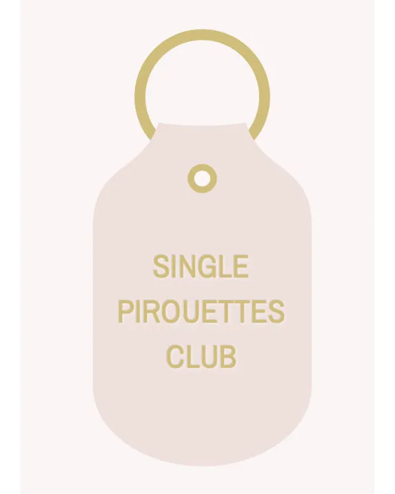 Hand & Sew Dancewear Centre Recycled Leather Keychain - Single Pirouettes Club - Natural