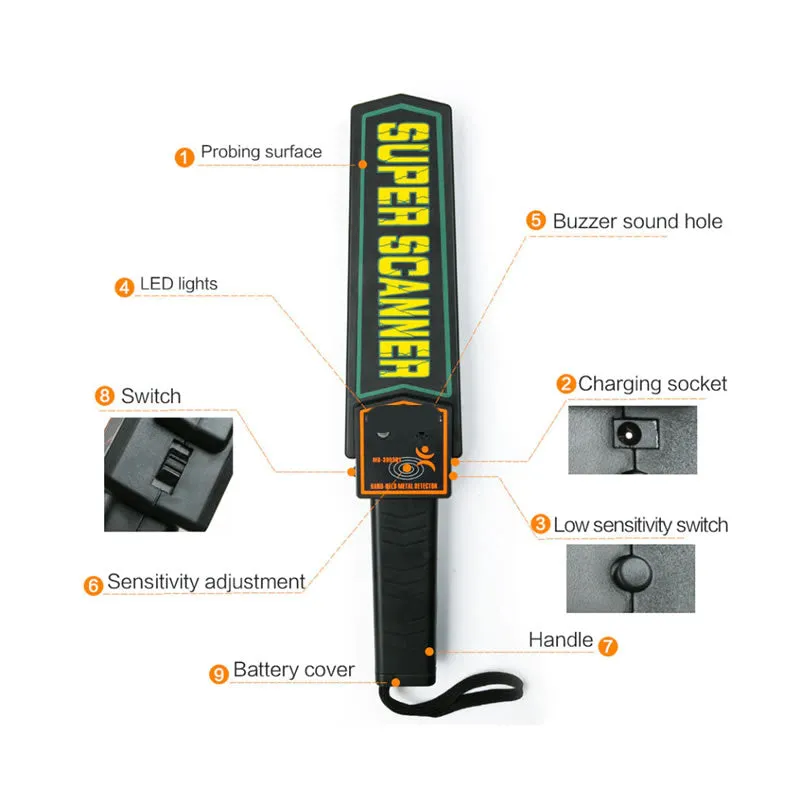 Hand Held Security Metal Detector